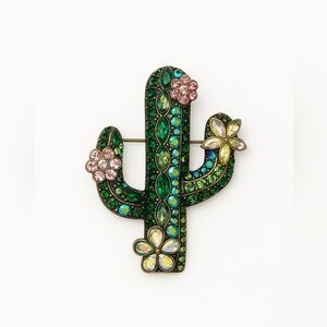⚜️🌵 Western Chic Green Cactus Brooch 🏜️
